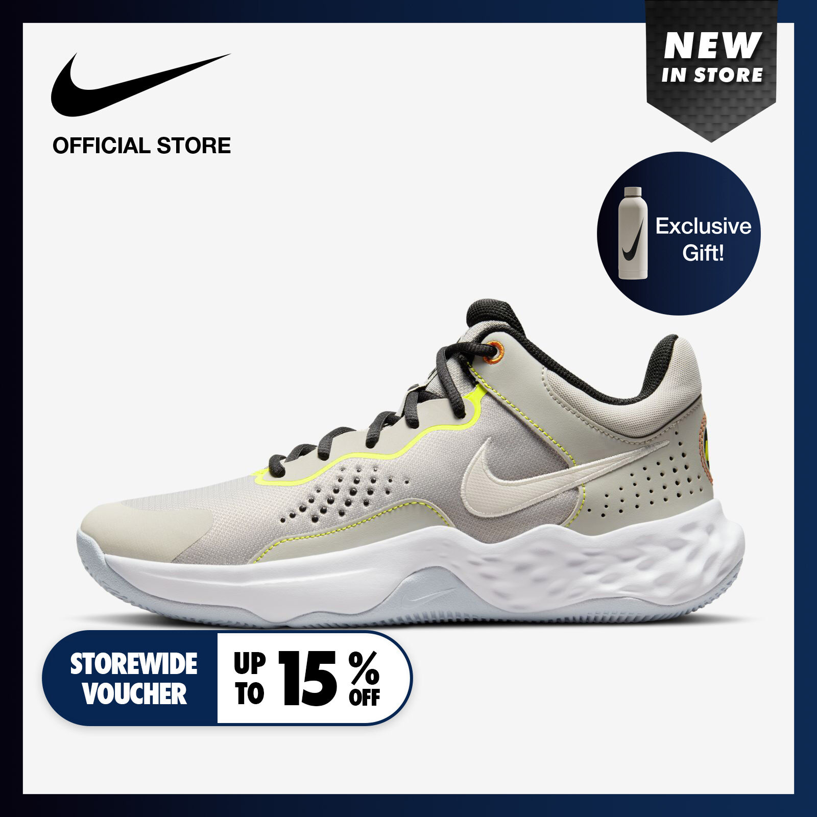 Nike Men's Fly.By Mid 3 Basketball Shoes Light Iron Ore Lazada PH