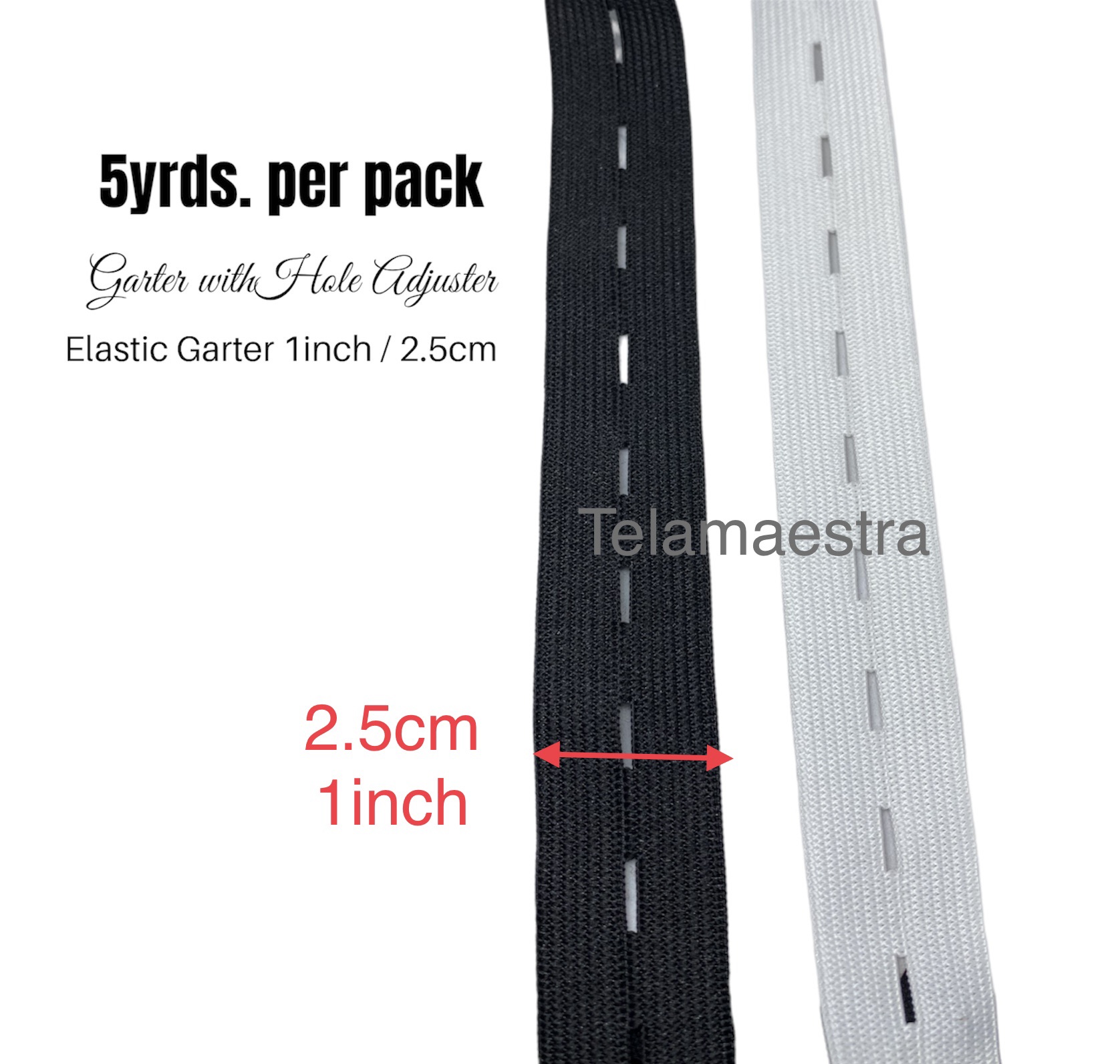 5yrds.] Adjustable Button Hole 2.5cm wide Elastic Garter for Adjustable  Pants