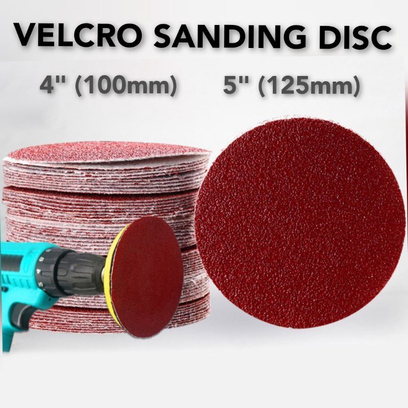 Velcro Sanding Disc 4 inch 5 inch Round Abrasive Paper Grit 60 80 100 120 180 240 320 400 Lazada PH