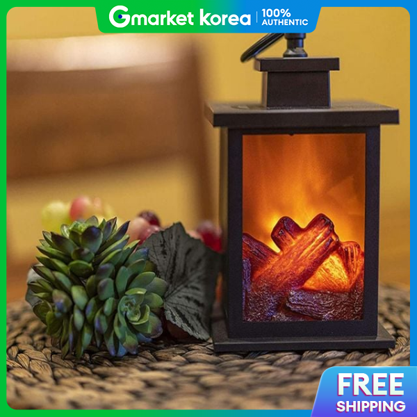 Interior Led Fireplace Flame Effect Mood Light Aesthetic Camping Light Vintage Indirect Light