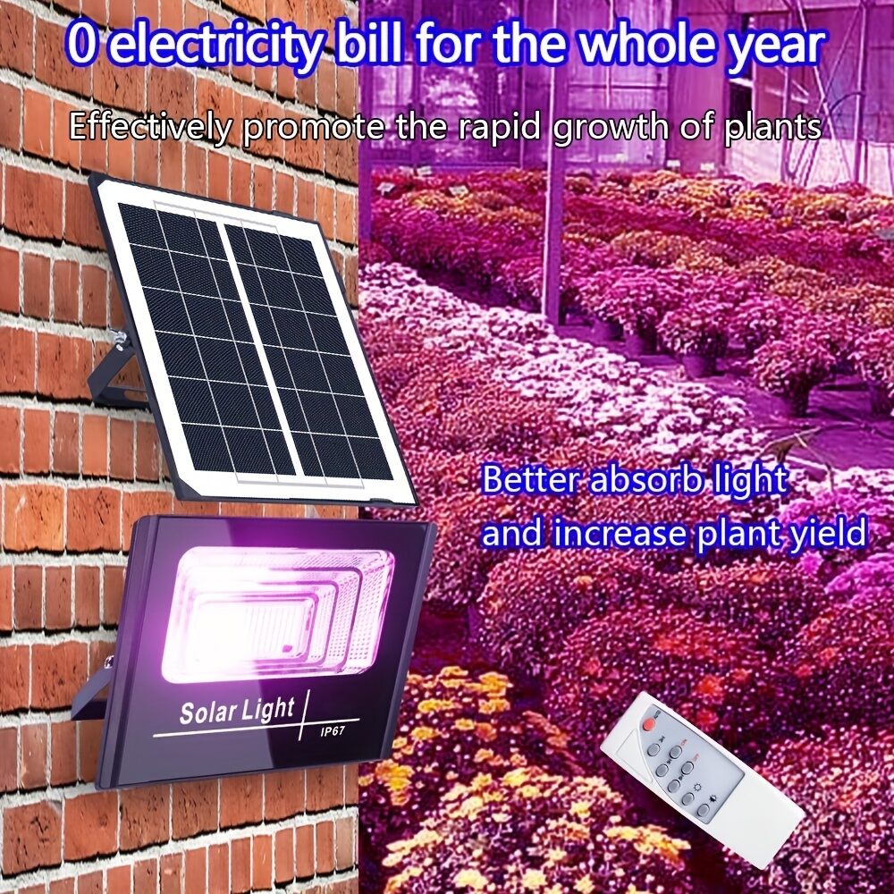 1/2PCS 35W Solar Grow Light Full Spectrum Solar Grow Flood Light with Remote Waterproof Phytolamp for Flower Vegetable Succulent