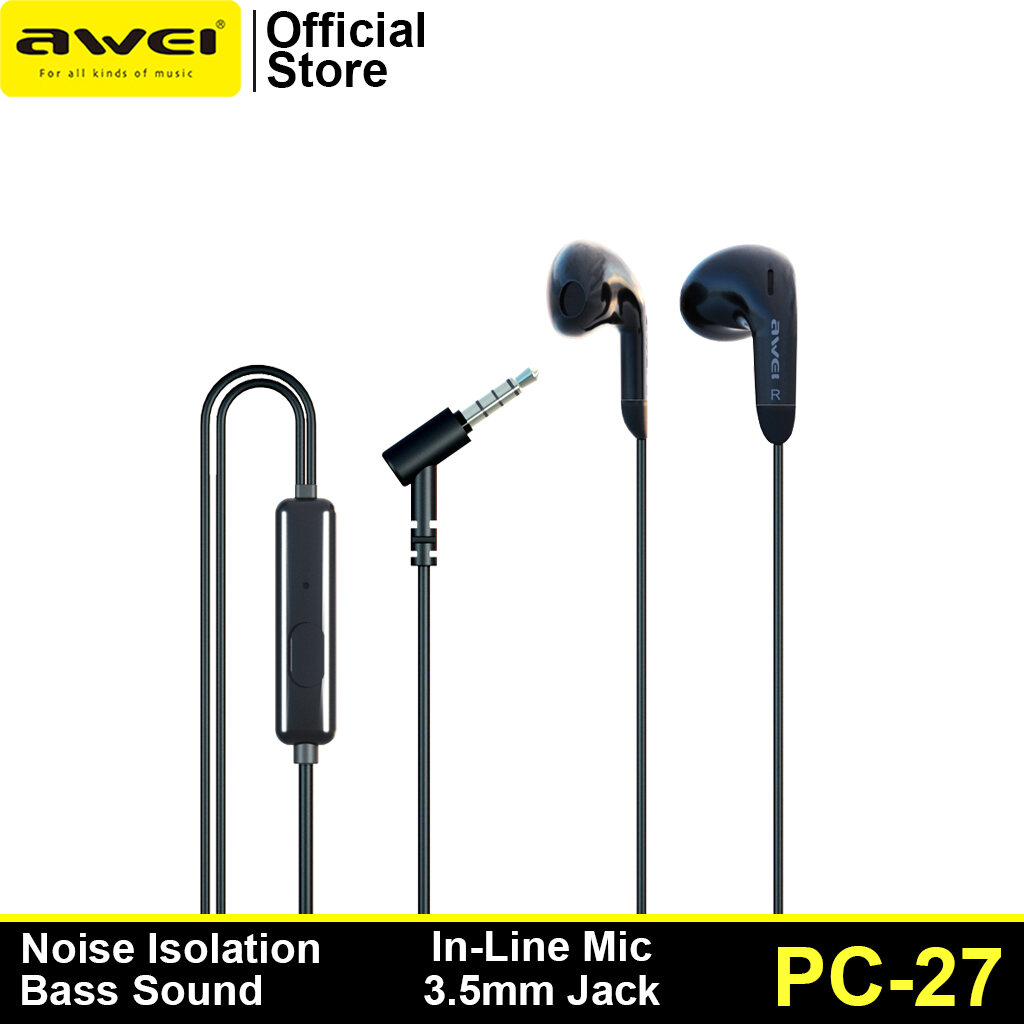 Awei PC-27 Wired Earphone with Explosive Bass and Mic