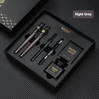 BAOKE T18/T19/T20 Black Grey Fountain Pen Gift Set Includes Ink Bottle 6 Cartridges Exquisite Package Smooth Writing Pens