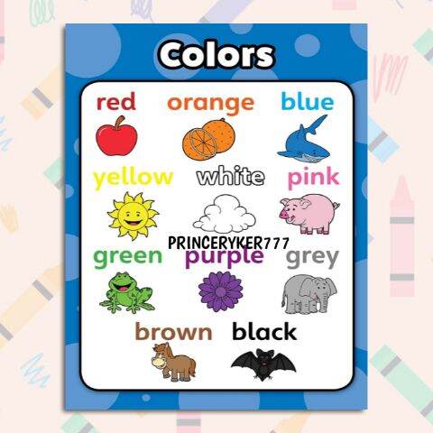 COLORS A4 Size Laminated Educational Preschool Poster, Kids Learning ...