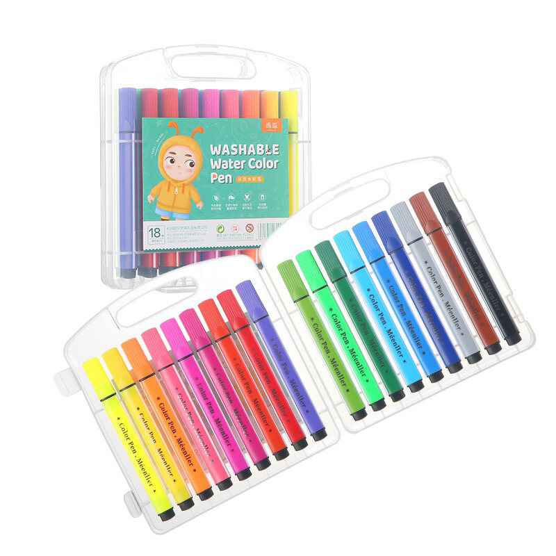 Deli 12/24 Colors Watercolor Pen Good Felt Tip Pen Drawing Children DI –  AOOKMIYA