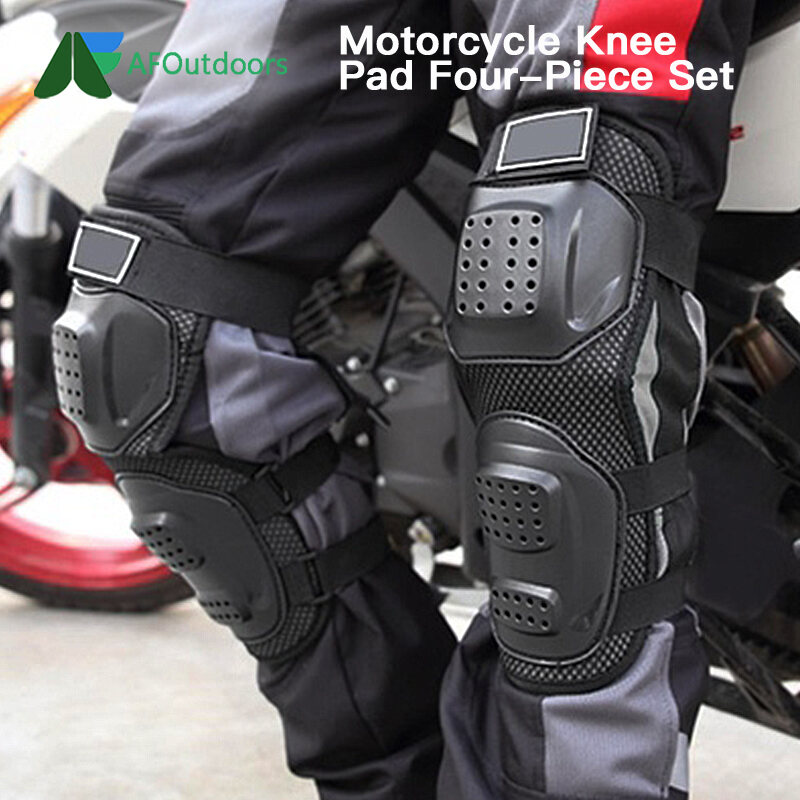 Motorcycle Rider Safety Gear Set with Knee and Elbow Pads