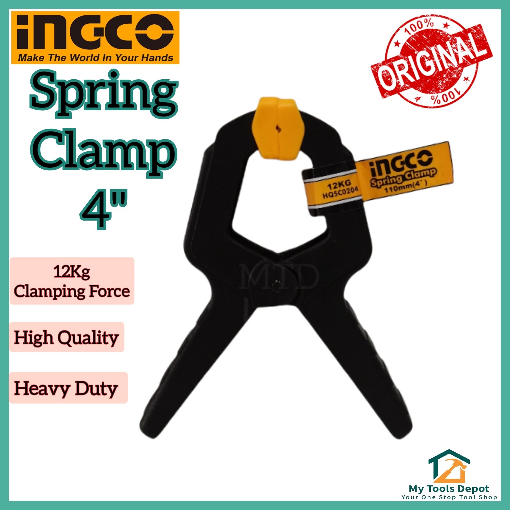 INGCO Original Spring Clamp 4" for Wood DIY Carpentry HQSC0204 Lazada PH