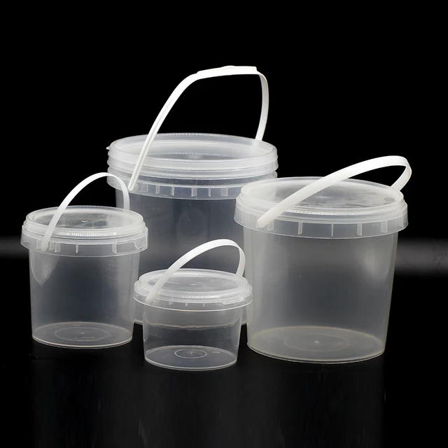 Clear Plastic Food Bucket With Lid And Handle Food Container Storage Can Ml L L L L L