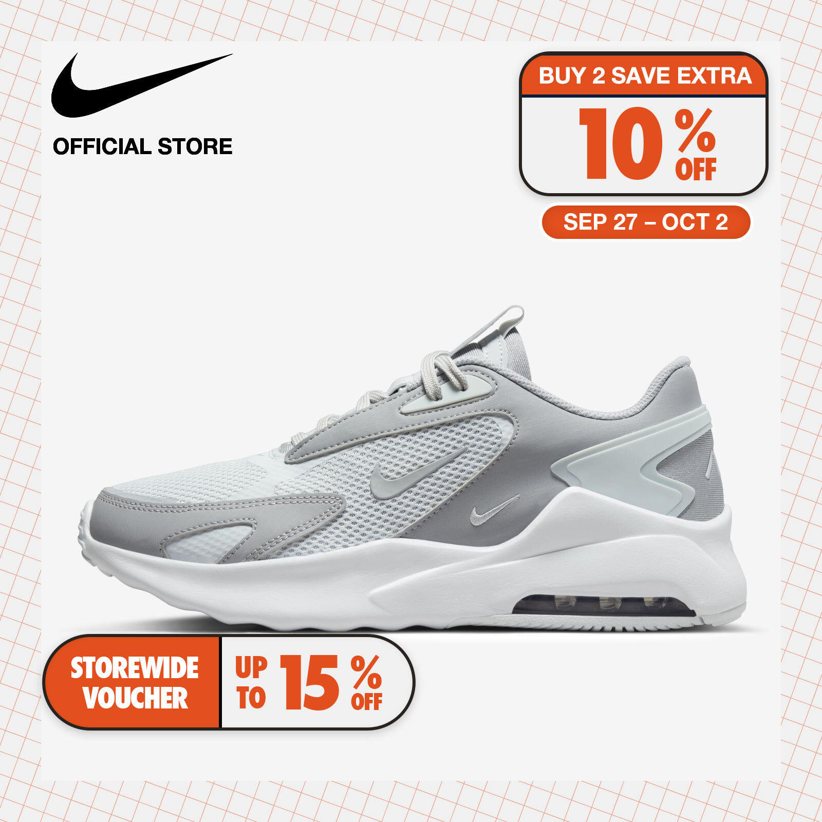 Discount on Nike  shoes - SKU: Nike Men's Air Max Bolt Shoes - Pure Platinum