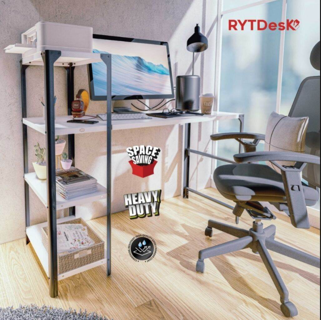 rytdesk donna computer table with 3 shelves Lazada PH