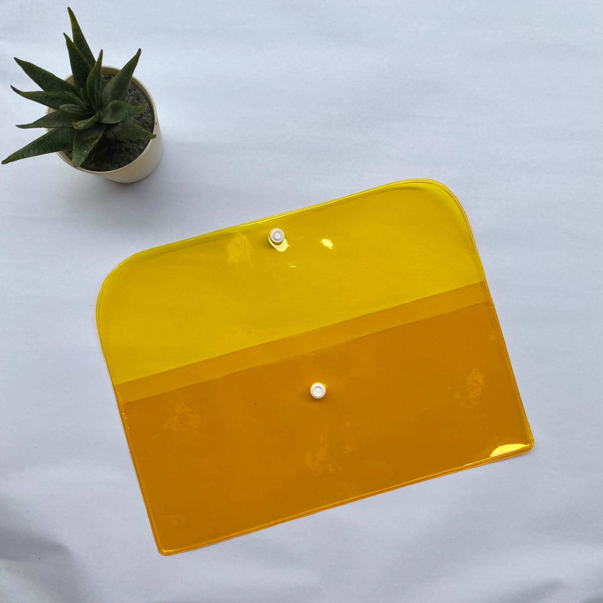 Plastic Envelope/Ticket Pouch Colored Transparent(No.10Hard Plastic)with 2 pockets