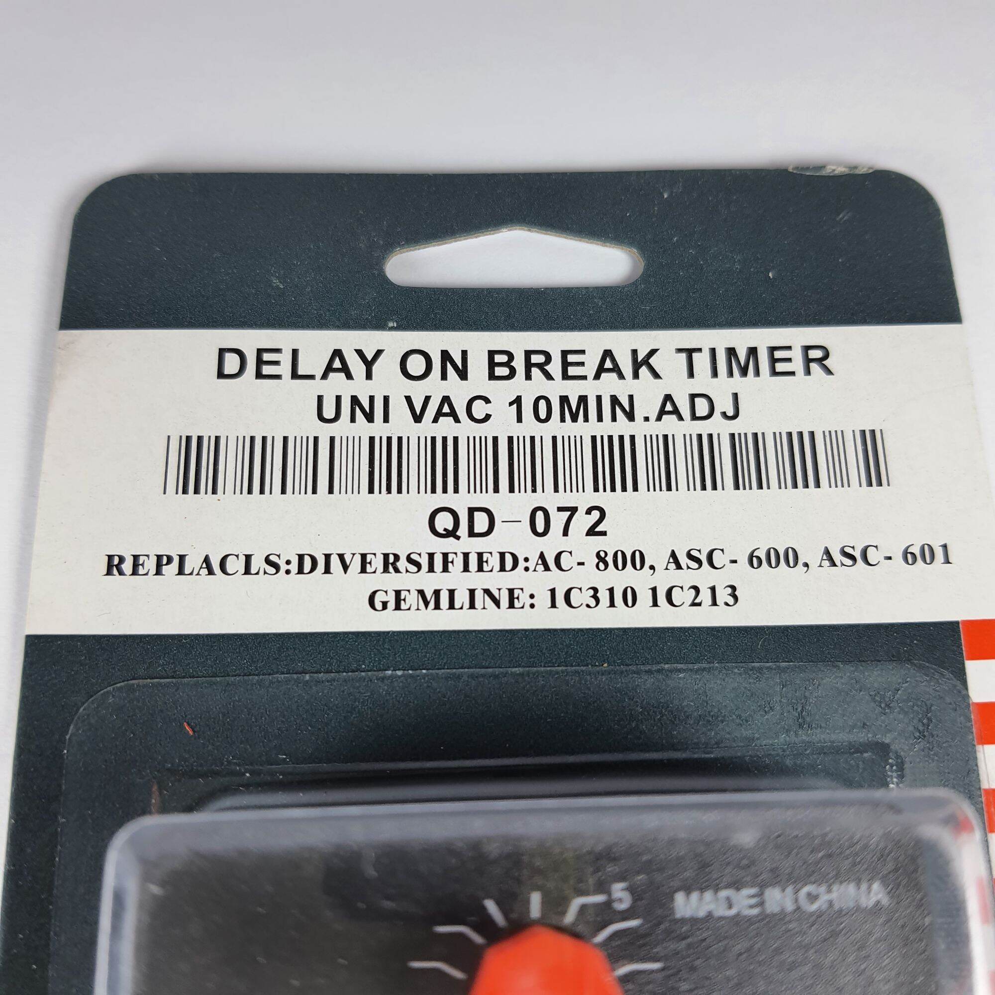2-Pack Delay On Break Timer – QD-072, Adjustable 0.03 To 10 Minutes, 18-240 VAC/DC, Output 40mA-1.5A
