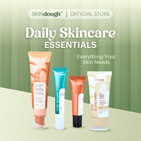 SKINdough Daily Skincare Essentials - Face Wash 120ml & Serum & Moisturizer & Sunscreen 50ml
