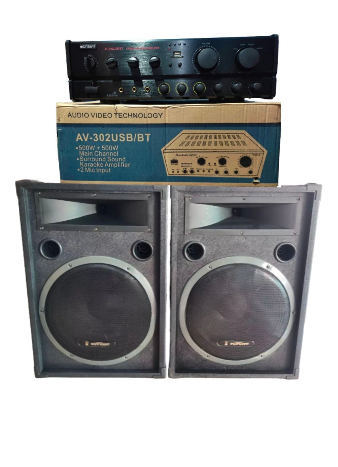 2WAY KONZERT SPEAKER (PAIR) D15 SET WITH AV302 AMPLIFIER Lazada PH