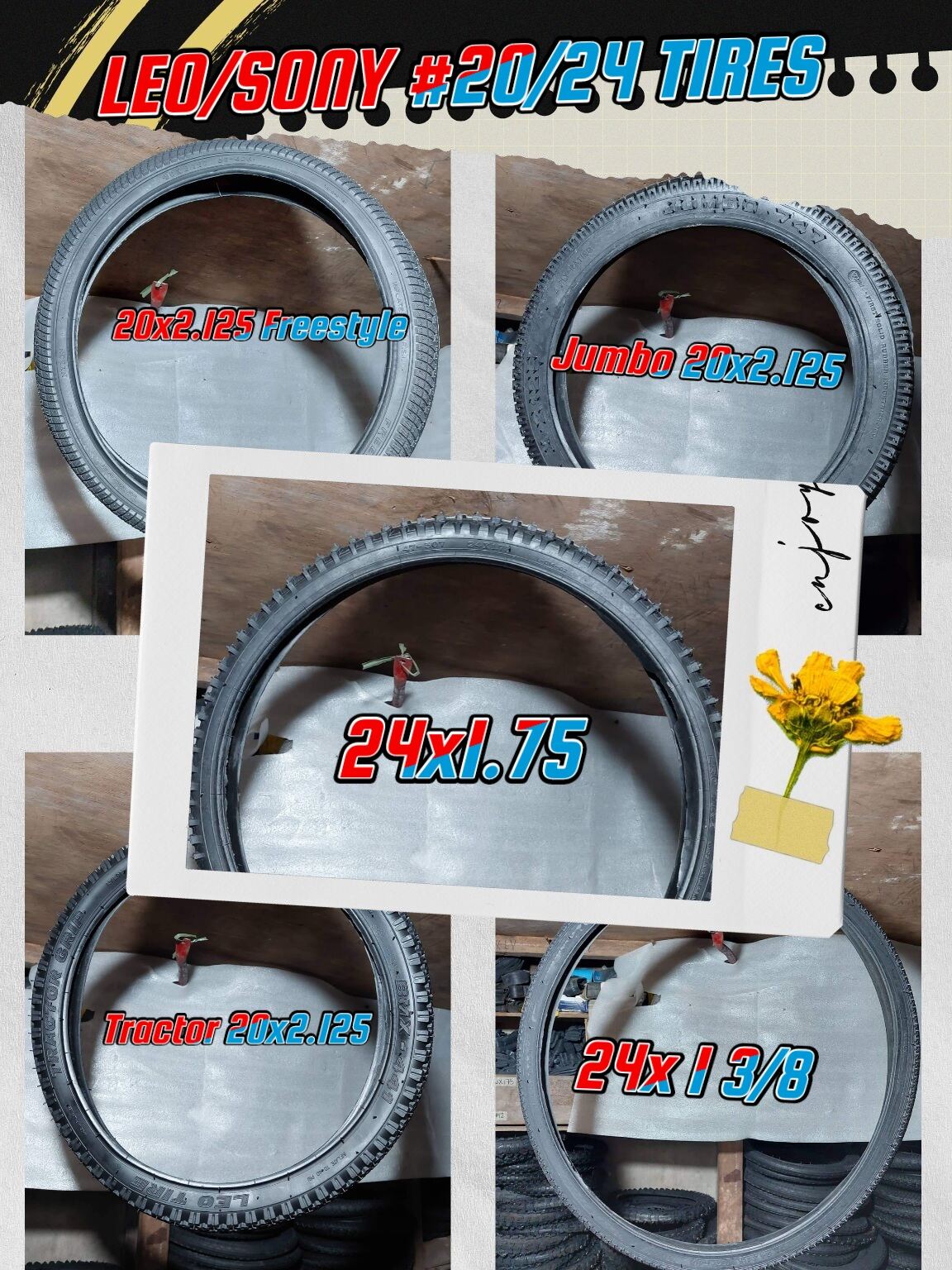 Leo Sony 20 24 bike Bmx tires || Leo 20X2.125 Tire || Leo 24X1 3/8 || Leo 24X1.75 Tire || Leo Ladies bike tire