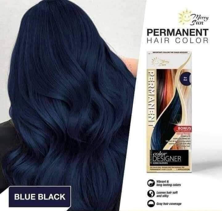 Original Merry Sun Permanent Hair Color BLUE BLACK