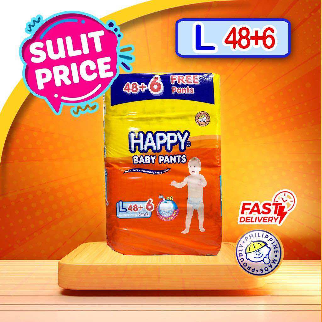 Happy Baby Pants Diapers Large 48’s (+6 free)