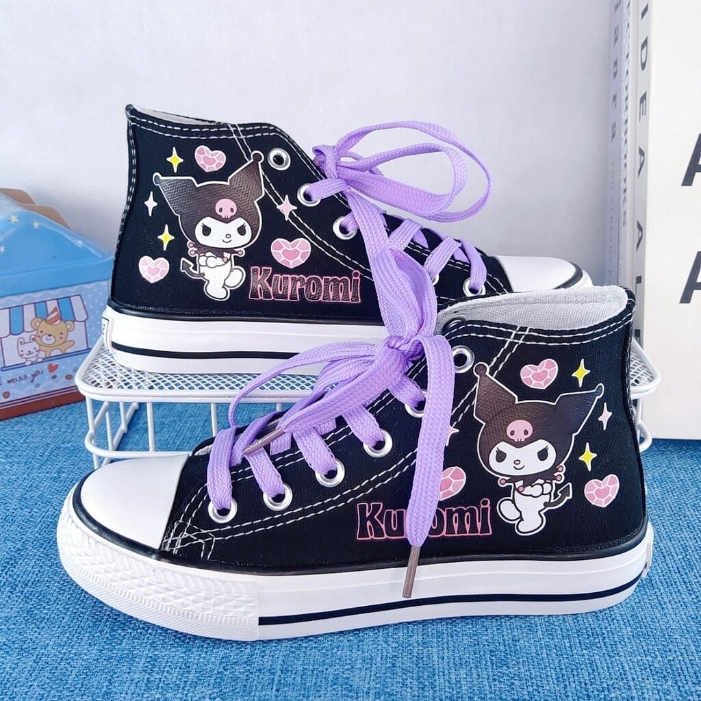 Girls Canvas Shoes Students All Match Hand Painted Sneakers Cartoon Anime Student Edition Melody Children Lazada PH