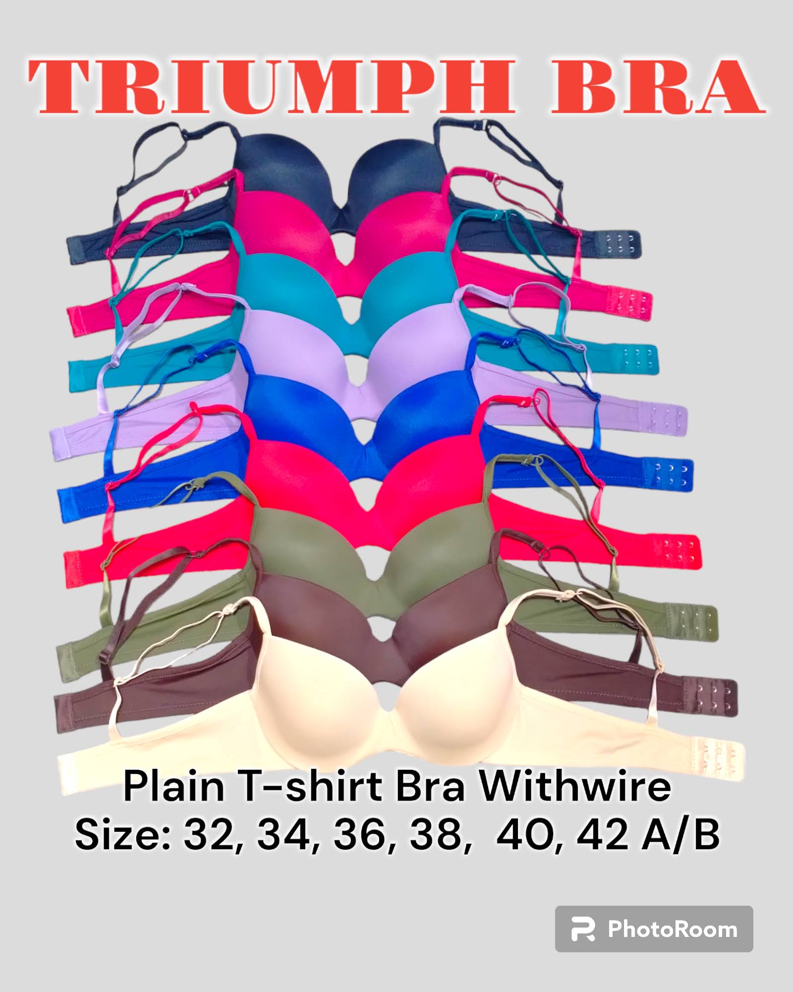 triumph/ Bra size 32a/b to 42a/ bra for women with wire and