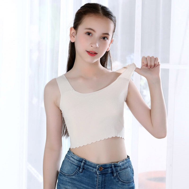 Development period vest girl cotton underwear student girl 12-14-16 years  old elementary school junior high school bra girl tube top