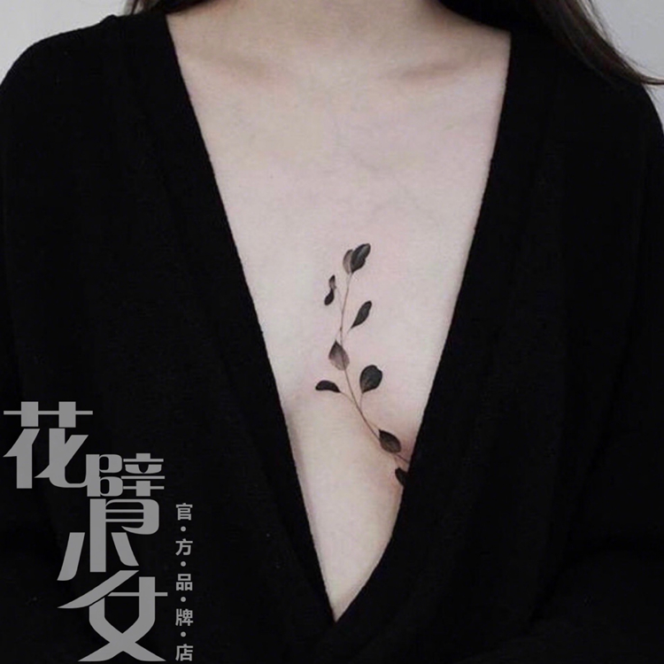 Tattoo Queen Tattoo X304 Dark Wind Black and White Flower Leaves Vine Chest  Tattoo Sticker Pieces 4 Pieces | Lazada PH