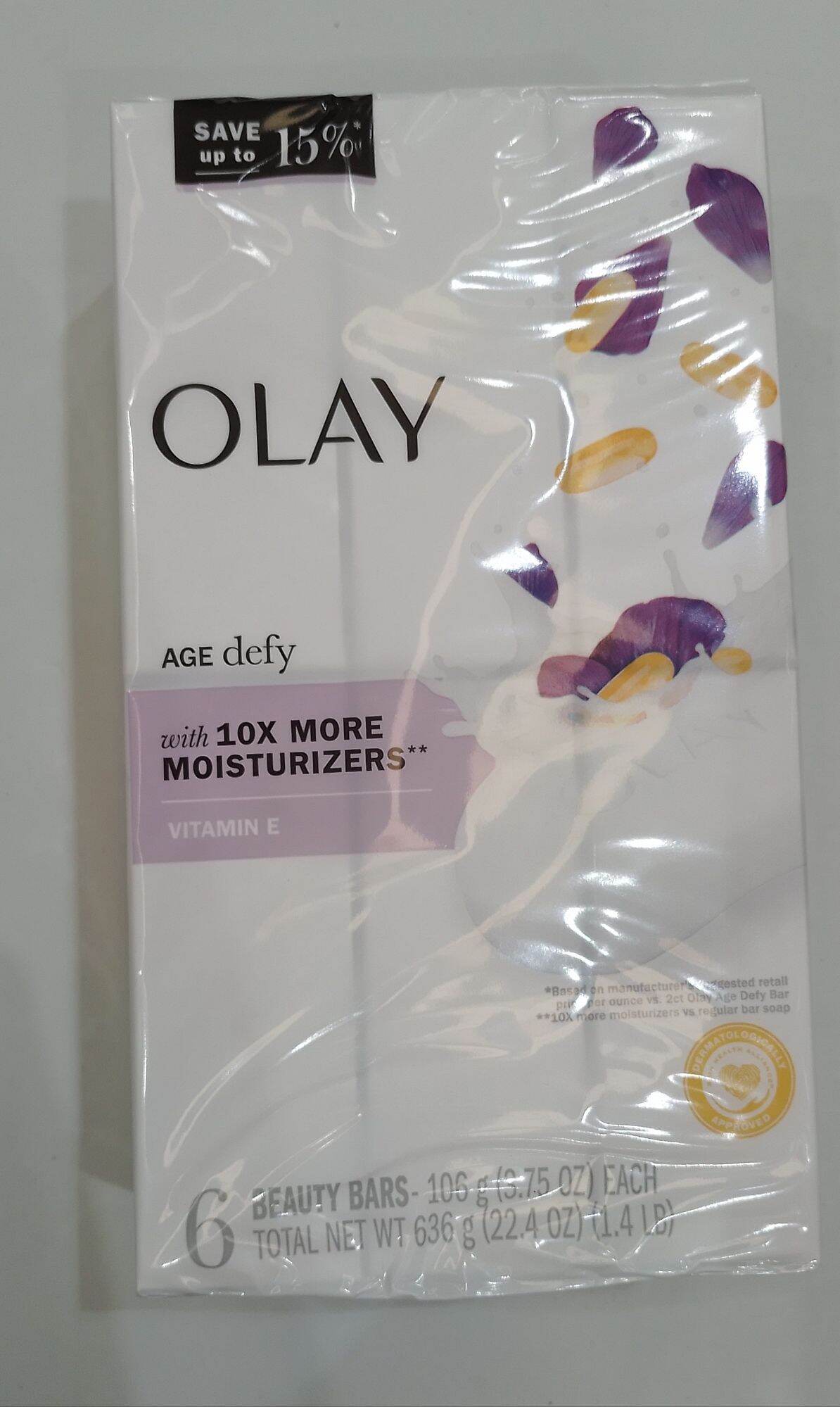 Olay Age Defying Beauty Bars, 3.75 oz, 6 count