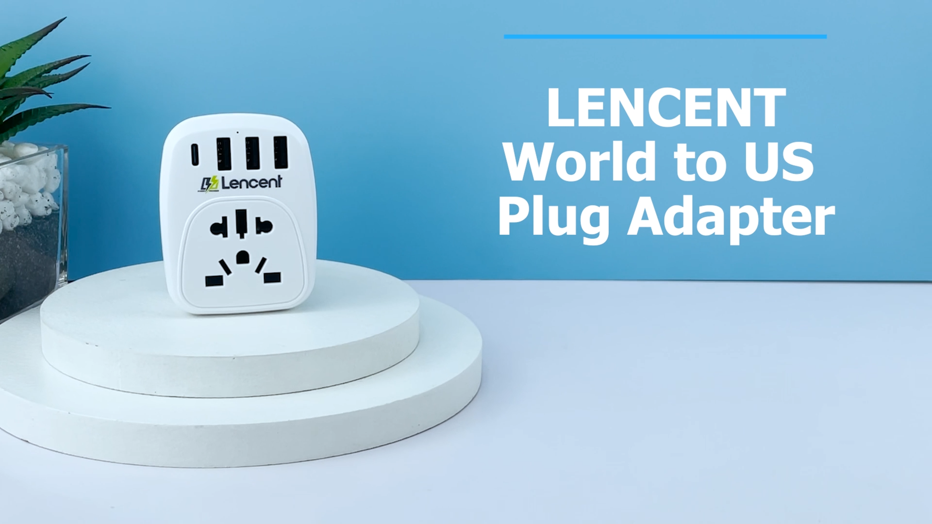 LENCENT World to US/Philippines Plug Adapter with 3 USB & 1 PD Type-c Quick  Fast Charger Ports Type B European EU Europe/UK/Australia/China to USA  American Canada Japan Outlet Power Adaptor Travel Plug