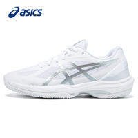ASICS | Womens Breathable Badminton Shoes White Purple GEL-ROCKET 12 with Shock Absorption Supportive Fit for Fitness Court Sports