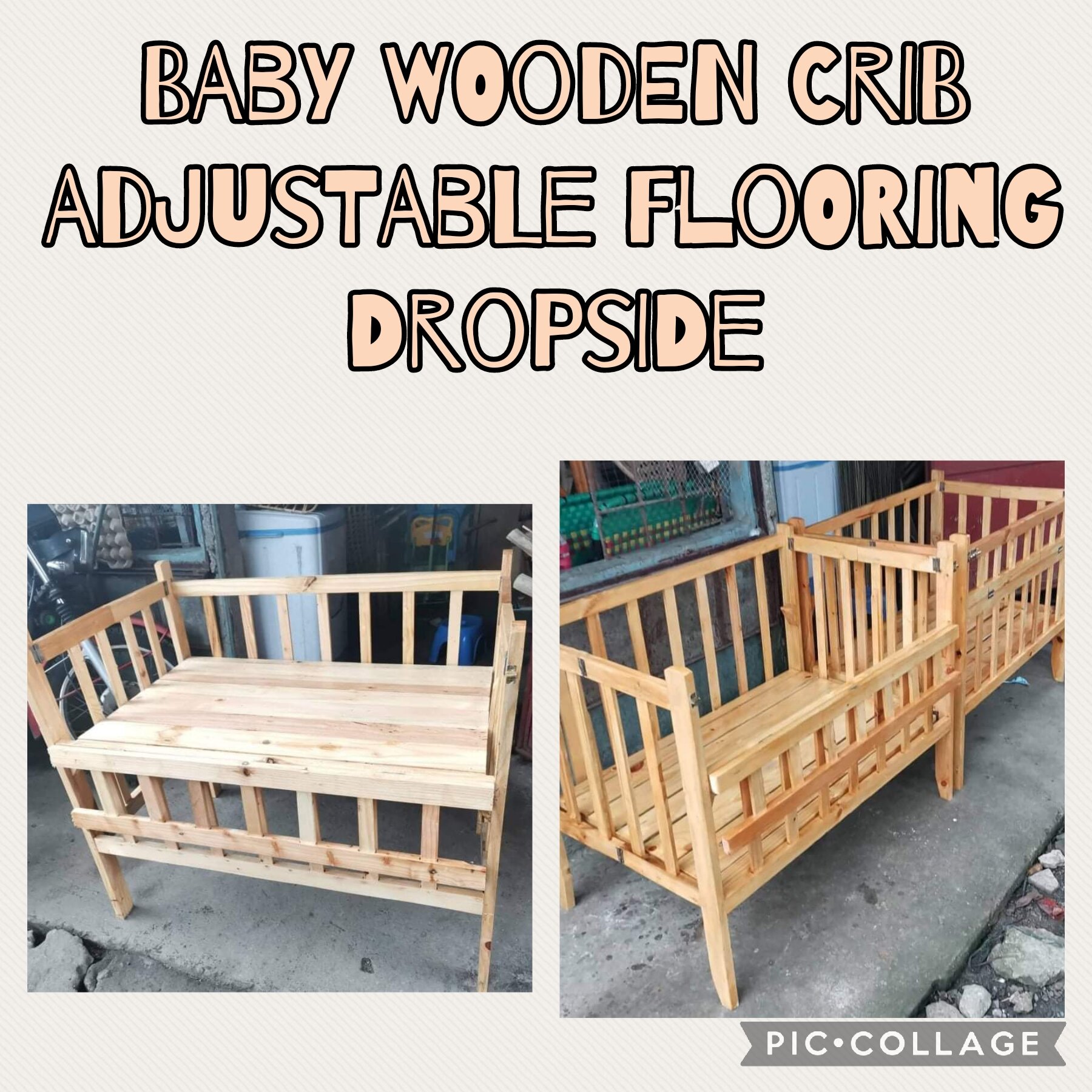 BABY WOODEN CRIB WITH DROPSIDE Lazada PH