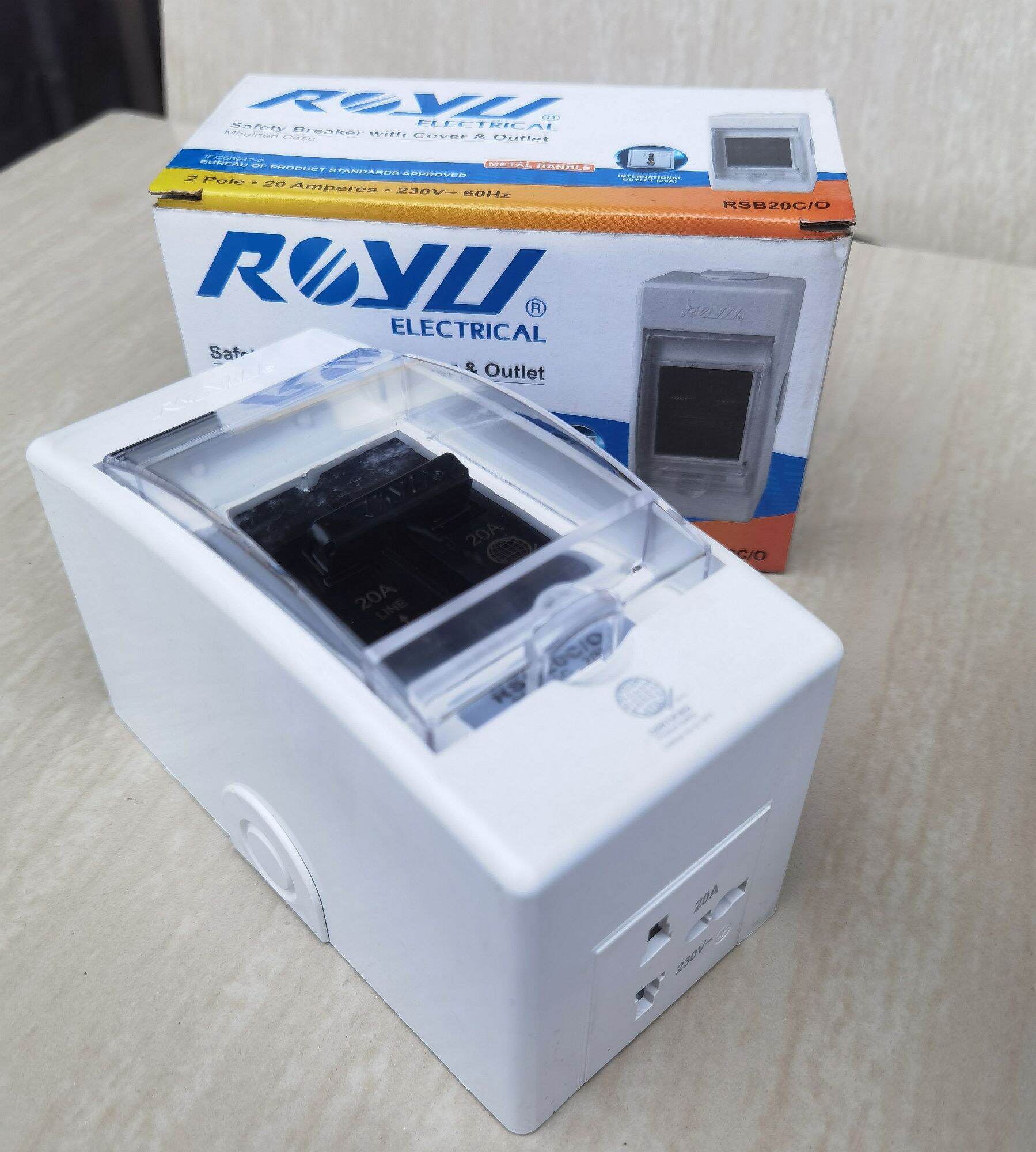 ROYU SAFETY BREAKER with cover&outlet moulded case-20AMP 30AMP | Lazada PH