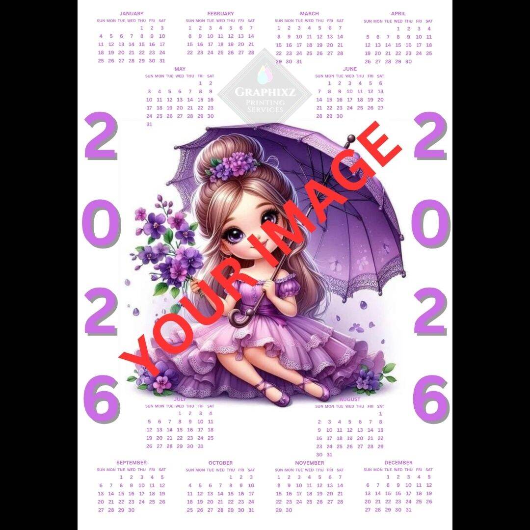 Personalized 2026 Calendar Poster A4 Size 200gsm