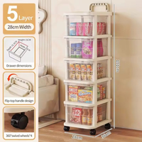HOMEBLOOM-Multi-layer storage trolley snack storage rack Baby products storage cabinet Floor removable baby toy storage rack