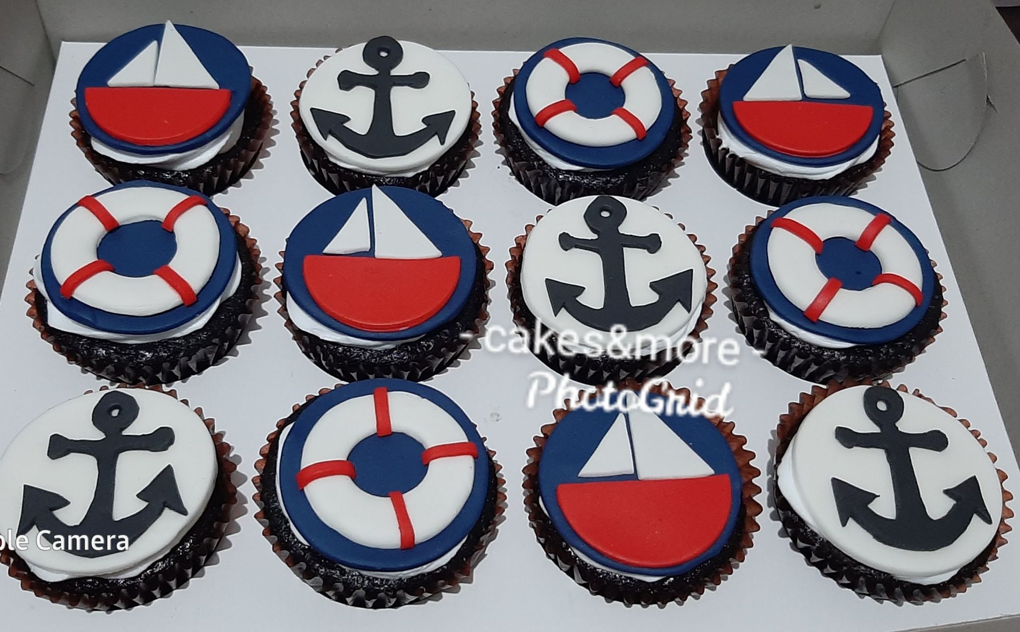 Nautical Layer Cake - Classy Girl Cupcakes