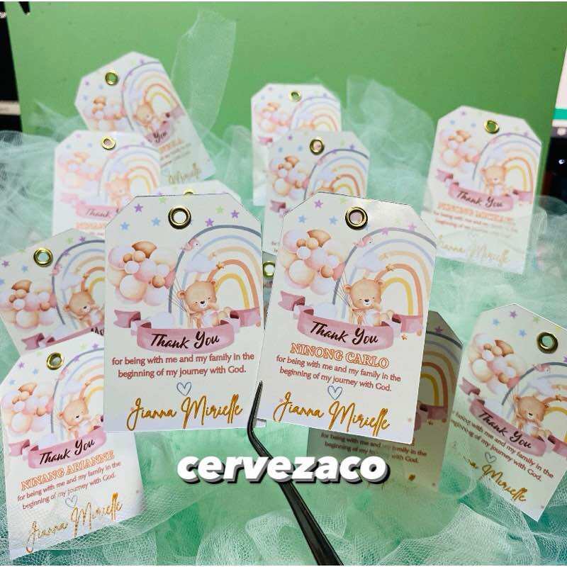5PHP Personalized Customized Hang tags Thankyou Weddding Craft Birthday Thank you Card Souvenir