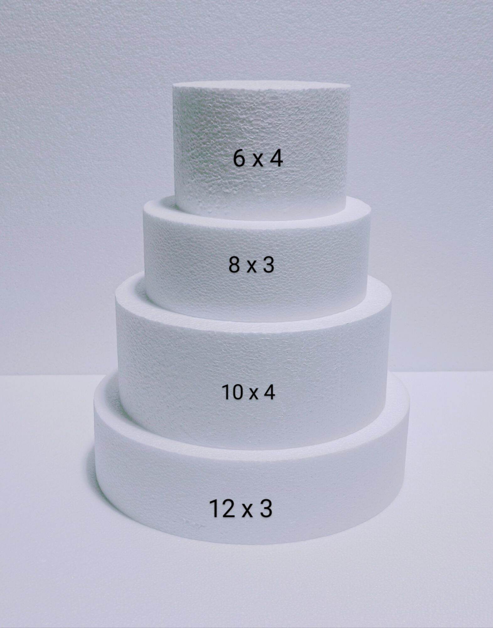 4pcs round dummy cake styro size 6x4