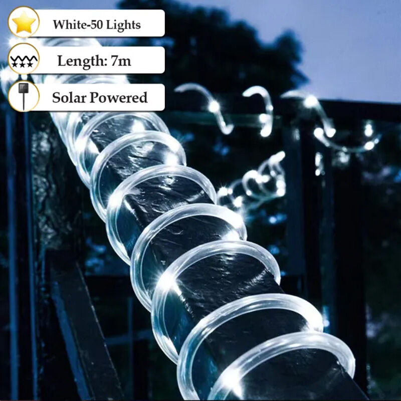 Solar Christmas Lights Copper Wire Lights Tube Strip Outdoor Waterproof String Lights LED 8 mode Solar Garden Lights Fairy Lights Meteor Shower Rain Light Halloween Landscape Lights Wedding Party Festival Christmas Tree Decoration Lawn Garden Lights