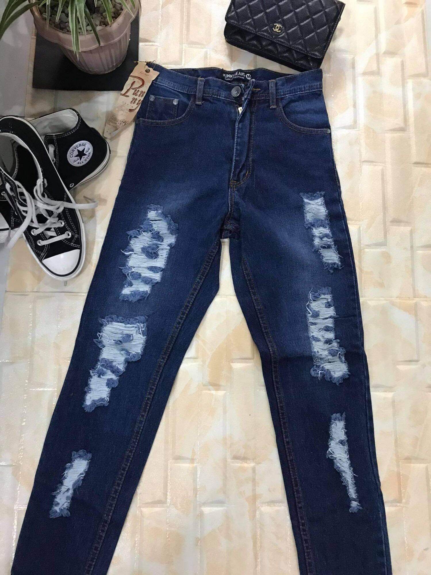 Thailand fashion high waist pants punny 