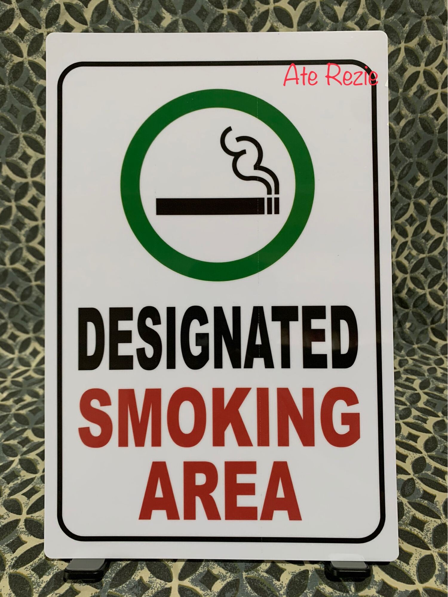 DESIGNATED SMOKING AREA PVC Wall Signage 7.8x11 inches Lazada PH