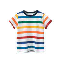 27Kids | Rainbow Stripes Boys Summer Short Sleeve T-shirt