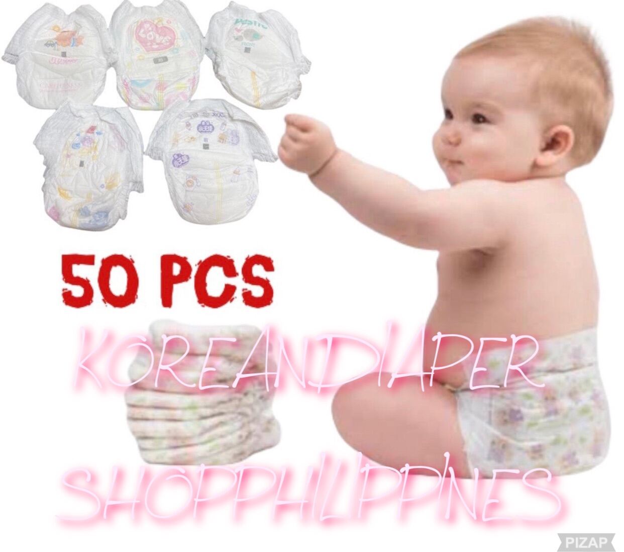 Korean Magic tape Diapers 50pcs in 1pack