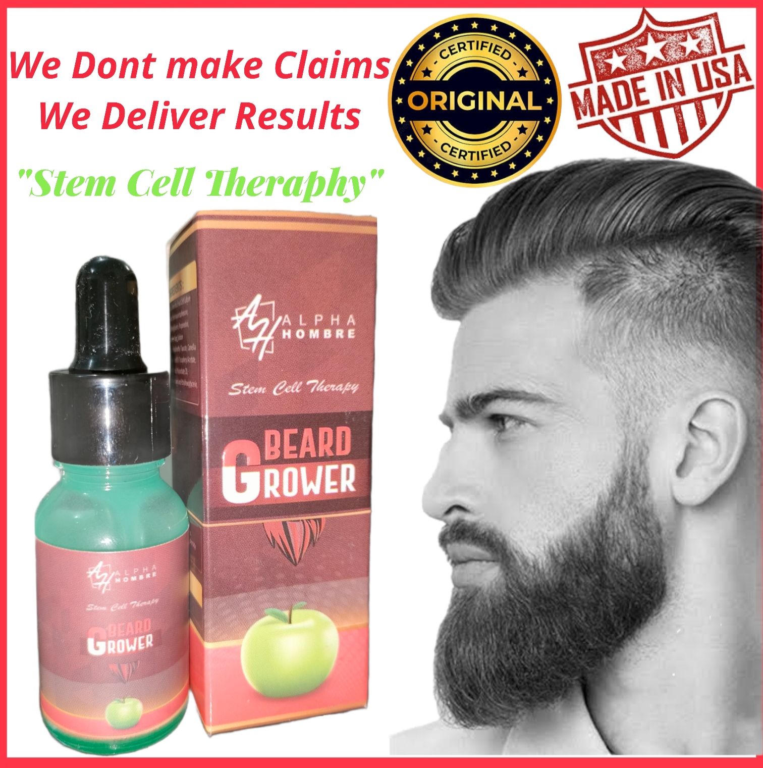 Stem Cell Theraphy Hair Beard grower for men women effective hair treatment  for damage hair growth booster hairfast solution hair toner Hair Growth hair  roots treatment Not Wart Mole original Ready stock