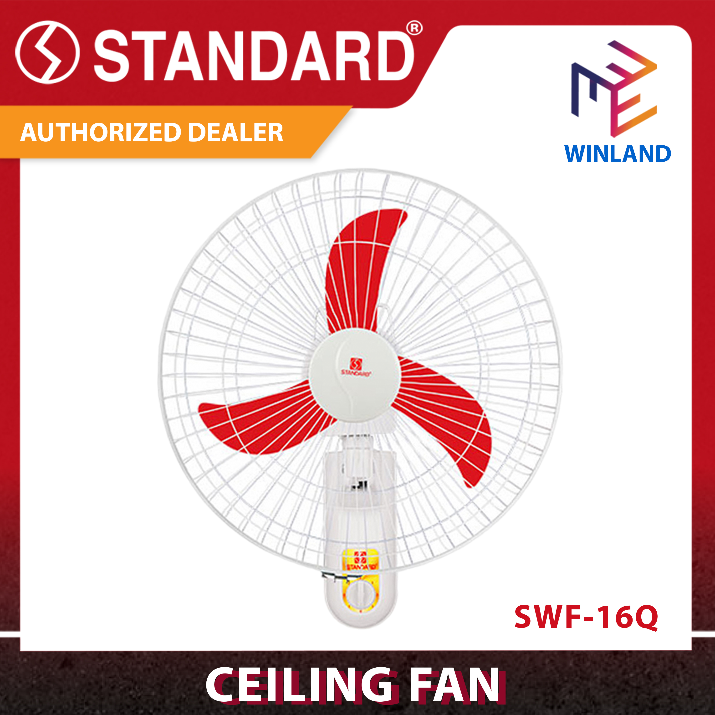 Winland 16" Wall & Ceiling Fan / Electric Fan