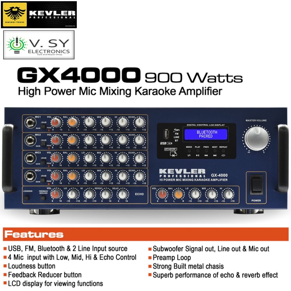 2023 Kevler GX-4000 Karaoke Amplifier (Brand: Kevler)