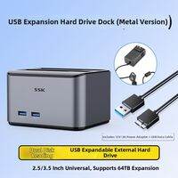 SSK | External Storage Drive Dock for Dual Drives 3.5/2.5 Inch