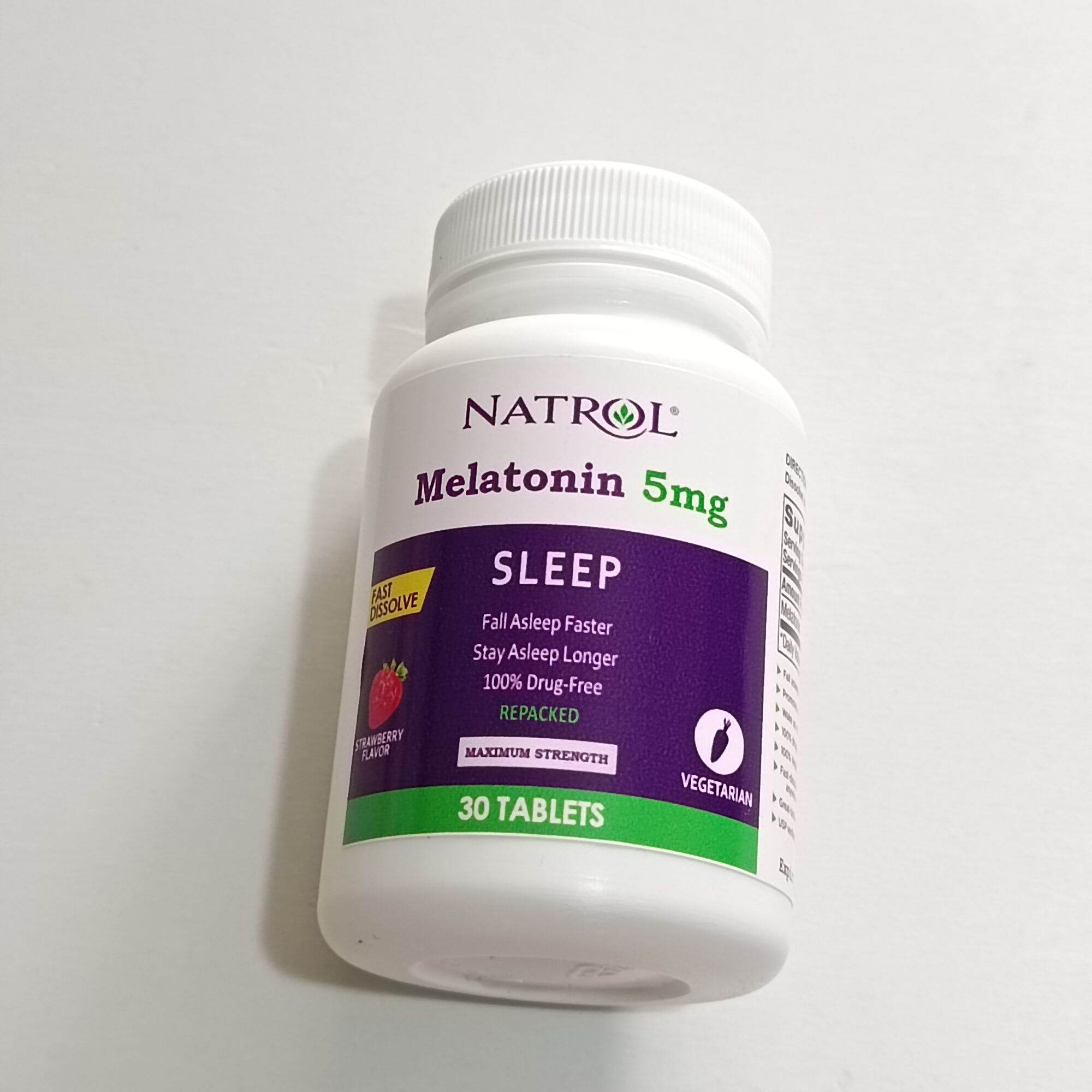 Natrol Melatonin Strawberry Fast Dissolve Tablets for Sleep and Stress