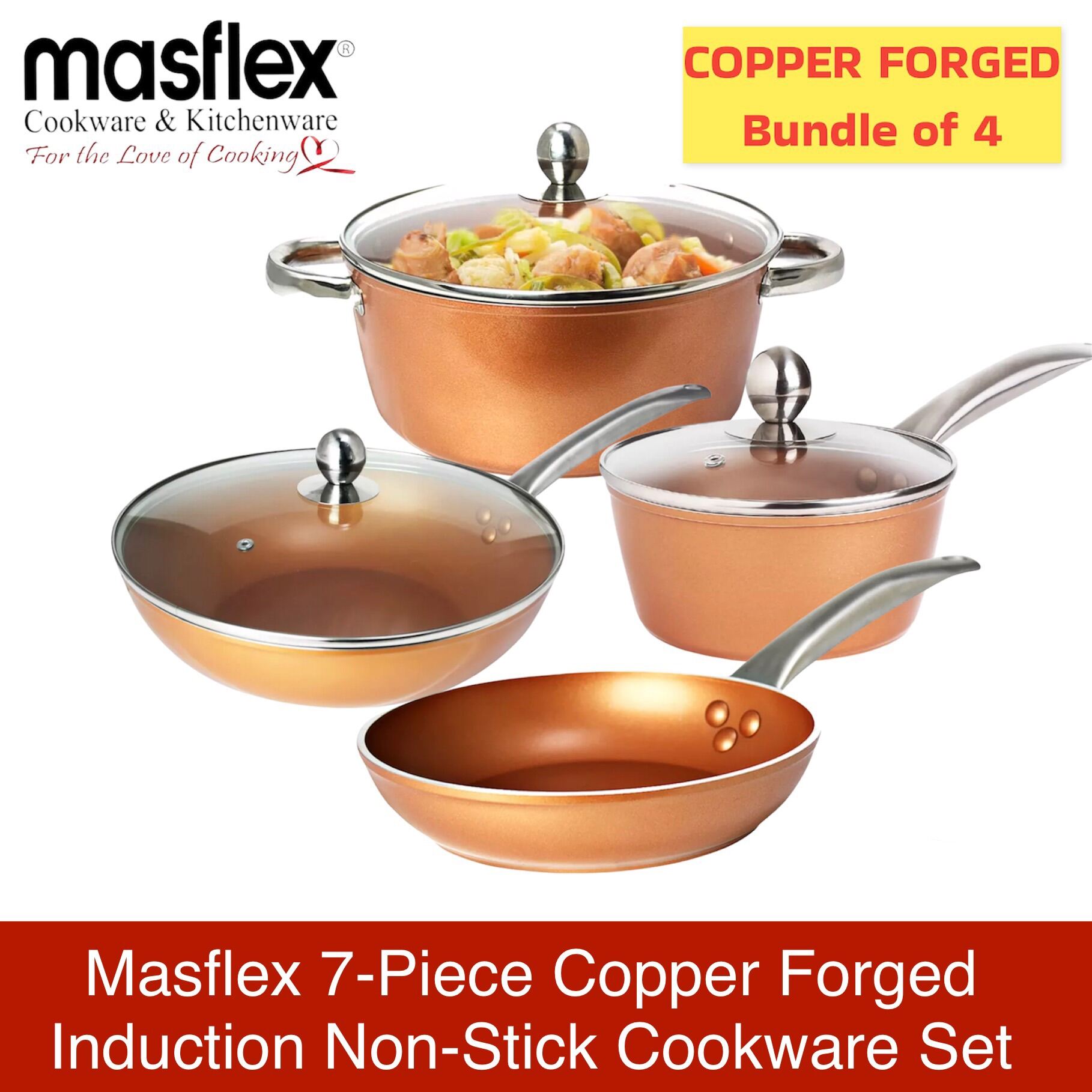 Masflex Original 7Piece Copper Induction Ready Non Stick