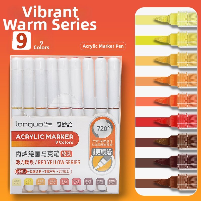 Languo | Drawing Acrylic Markers Set Non-see-through Overlayer