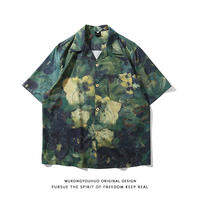 WUKONGYOUHUO | Retro Oil Painting Print Loose Casual Mens Shirt