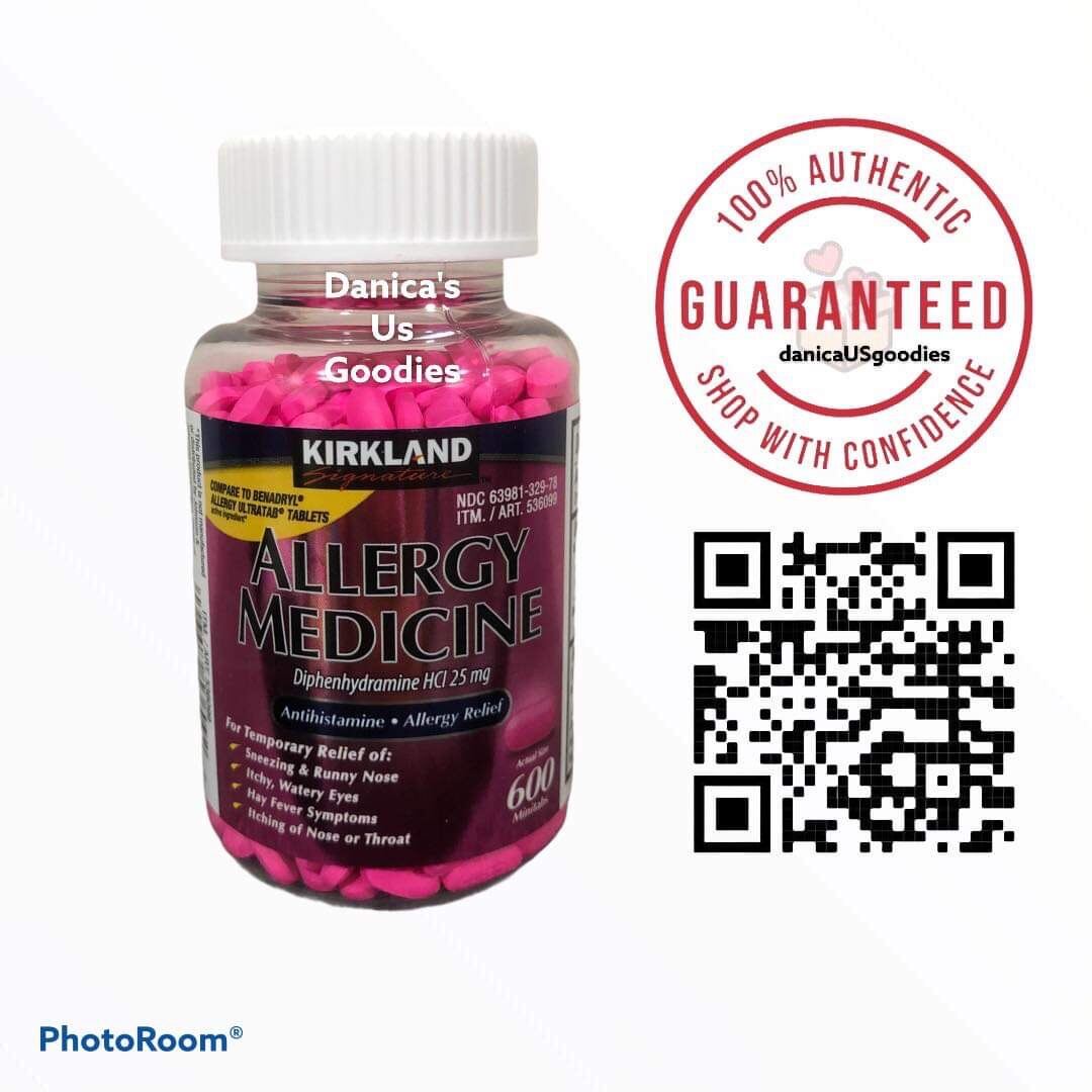 Kirkland Signature Allergy Relief Medicine 600 Tablets 25mg Compare To