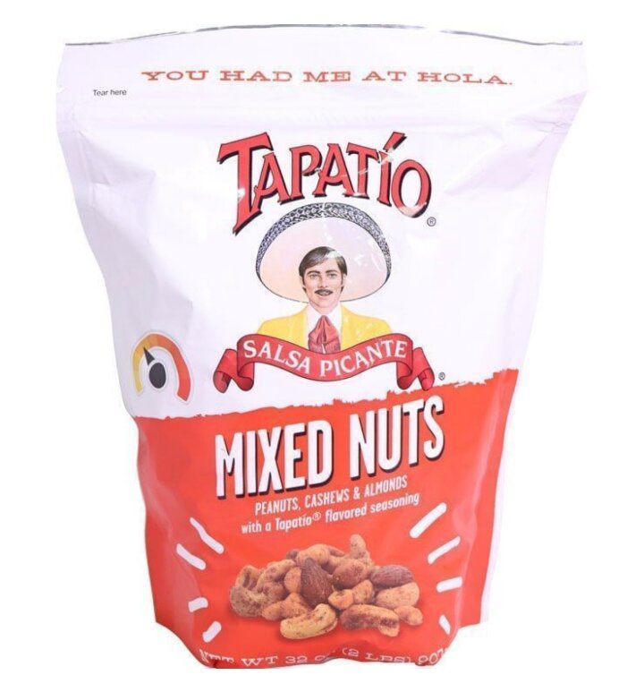 Tapatio Mixed Nuts Peanuts Cashews & Almonds with A Tapatio 32oz